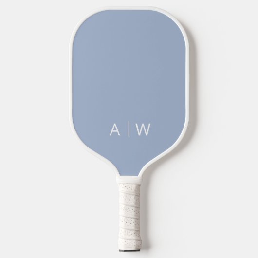 Minimalistisch blauw modern monogram pickleball paddle (Voorkant)