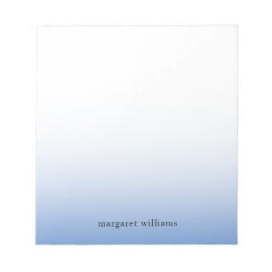 Minimalistisch blauw Ombre, gepersonaliseerd Notitieblok
