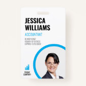 Minimalistisch blauw personeel voor moderne ID-Kaa Badge (Voorkant)