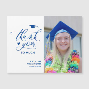 Minimalistisch blauw script foto-Afstuderen Hartel