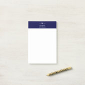 Minimalistisch blauw van de marine post-it® notes (Op bureau)