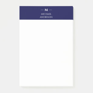 Minimalistisch blauw van de marine post-it® notes