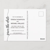 Minimalistisch blauw Verloving Sla het datumscript Briefkaart (Achterkant)