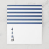 Minimalistisch Blauw Wit Vuurtoren Bruiloft (Buitenkant ongevouwen)