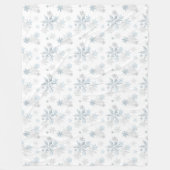 Minimalistisch Blauw Zilver Grijs Winter Wonderlan Fleece Deken (Voorkant)