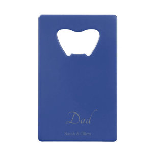 Minimalistisch blauw & zilver "papa" Aangepast - Kredietkaart Flessenopener