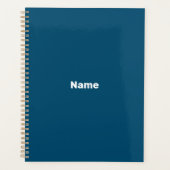 Minimalistisch blauwgroen blauw aangepaste tekst j planner (Voorkant)