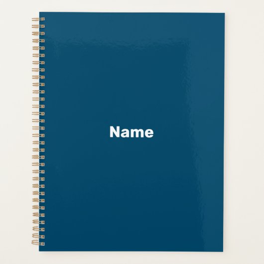 Minimalistisch blauwgroen blauw aangepaste tekst j planner (Voorkant)