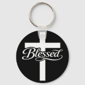 Minimalistisch Blessed Cross Christelijk Gelooofso Sleutelhanger (Voorkant)