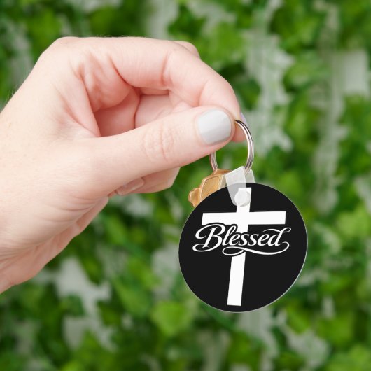 Minimalistisch Blessed Cross Christelijk Gelooofso Sleutelhanger (Hand)