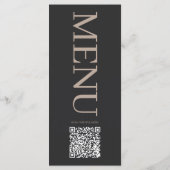 Minimalistisch bloem zwart restaurant- of huwelijk programma (Achterkant)