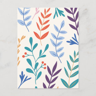 Minimalistisch bloemenblad feestdagenkaart