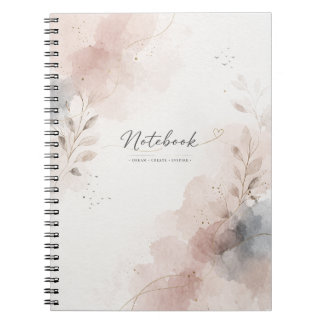 Minimalistisch bloemennotitieboek | Esthetisch aqu Notitieboek