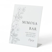Minimalistisch Bloemig Mimosa Bar Bord