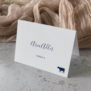 minimalistisch Blue Beef Meal Option Place Cards Kaart