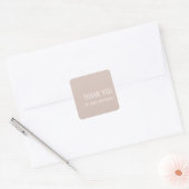 Minimalistisch Blush Hartelijk dank Sticker vierka (Envelop)