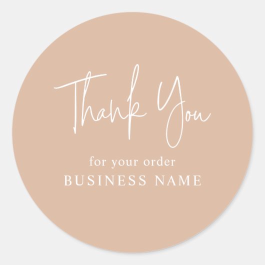 Minimalistisch Blush Pink Business Hartelijk dank  Ronde Sticker (Voorkant)