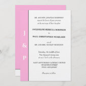 Minimalistisch Blush Roze Grijs Monogram Kaart (Voorkant / Achterkant)
