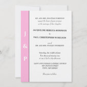 Minimalistisch Blush Roze Grijs Monogram Kaart (Voorkant)