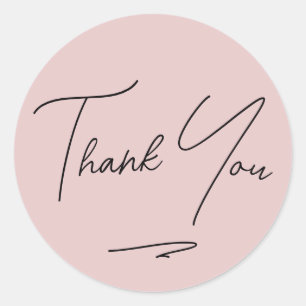 Minimalistisch Blush Roze Handgeschreven Script Da Ronde Sticker