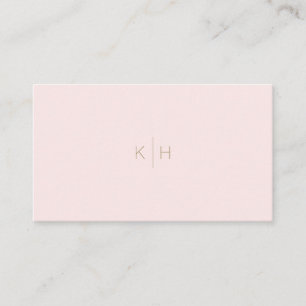 Minimalistisch Blush Roze Wit Monogram Visitekaart Visitekaartje