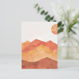 Minimalistisch Boho Abstract berglandschap Briefkaart
