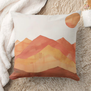 Minimalistisch Boho Abstract berglandschap Kussen