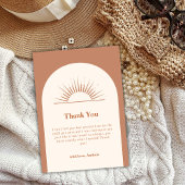 Minimalistisch Boho Arch Sunshine Baby shower Bedankkaart