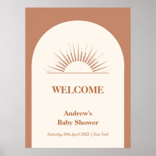 Minimalistisch Boho Arch Sunshine Baby shower Welk Poster