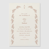 Minimalistisch Boho Arch Terracotta Wedding Magnetische Uitnodiging (Voorkant)
