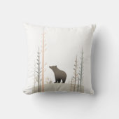 Minimalistisch Boho Beer in Bossen kwekerij Kinder Kussen (Voorkant)