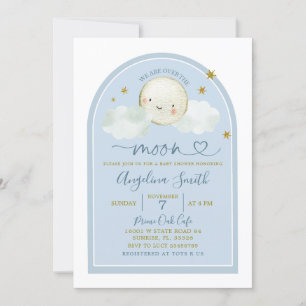 Minimalistisch Boho Blue over het Baby shower van  Kaart