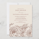 Minimalistisch Boho Botanical Terracotta Baby show Kaart (Voorkant)