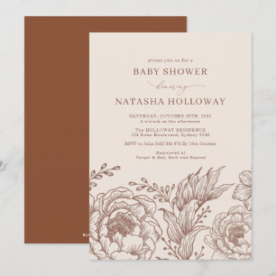 Minimalistisch Boho Botanical Terracotta Baby show Kaart