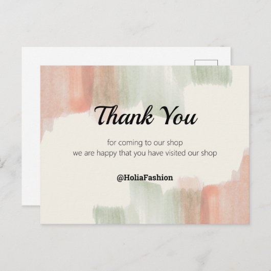 Minimalistisch Boho Dank u Briefkaart (Voorkant / Achterkant)