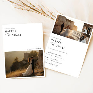 Minimalistisch Boho-fotohuwelijk Kaart