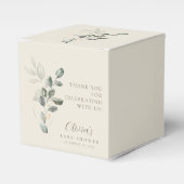 Minimalistisch Boho Gold Greenery Baby shower Bedankdoosjes (Voorkant Zijde)