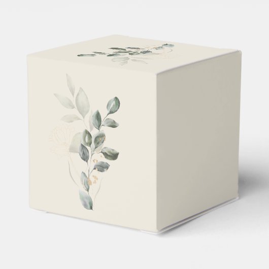 Minimalistisch Boho Gold Greenery Vrijgezellenfees Bedankdoosjes (Achterkant)