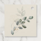 Minimalistisch Boho Gold Greenery Vrijgezellenfees Bedankjes Labels (Achterkant)