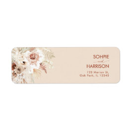 Minimalistisch Boho Pampas Grass Return Label