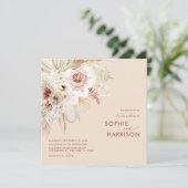 Minimalistisch Boho Pampas Grass Square Weddenscha Kaart (Staand voorkant)