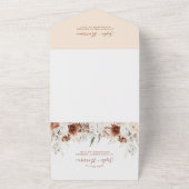 Minimalistisch Boho Pampas Grass Wedding All In One Uitnodiging (Buitenkant)