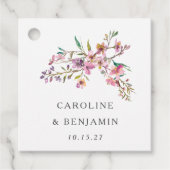 Minimalistisch Boho roze Wildbloemen Bruiloft Cust Bedankjes Labels (Voorkant)