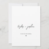 Minimalistisch Boho Script Photo Weddenschap Save The Date (Achterkant)