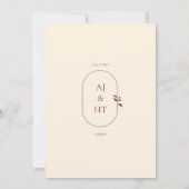 Minimalistisch Boho Terracotta Crème Script Bruilo Kaart (Achterkant)