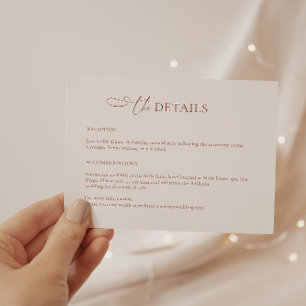 Minimalistisch Boho Terracotta Wedding Details Kaa Informatiekaartje