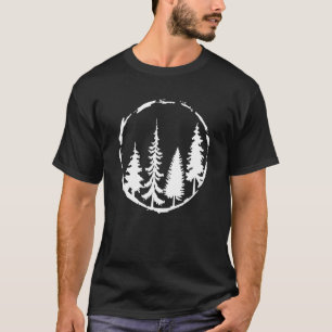 Minimalistisch boombos in openlucht en Natuur graf T-shirt