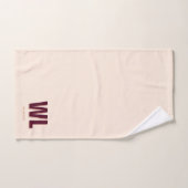 Minimalistisch bordeaux roze gepersonaliseerd mono bad handdoek (Handdoek)