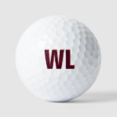 Minimalistisch bordeaux roze gepersonaliseerd mono golfballen (Voorkant)