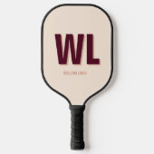 Minimalistisch bordeaux roze gepersonaliseerd mono pickleball paddle (Voorkant)